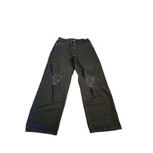 Wild Fable wide leg Jeans size 12 distressed washed out black New
